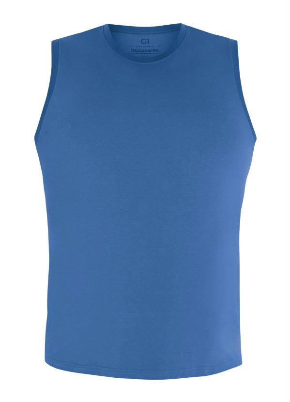 

Regata Masculina Plus Size Azul