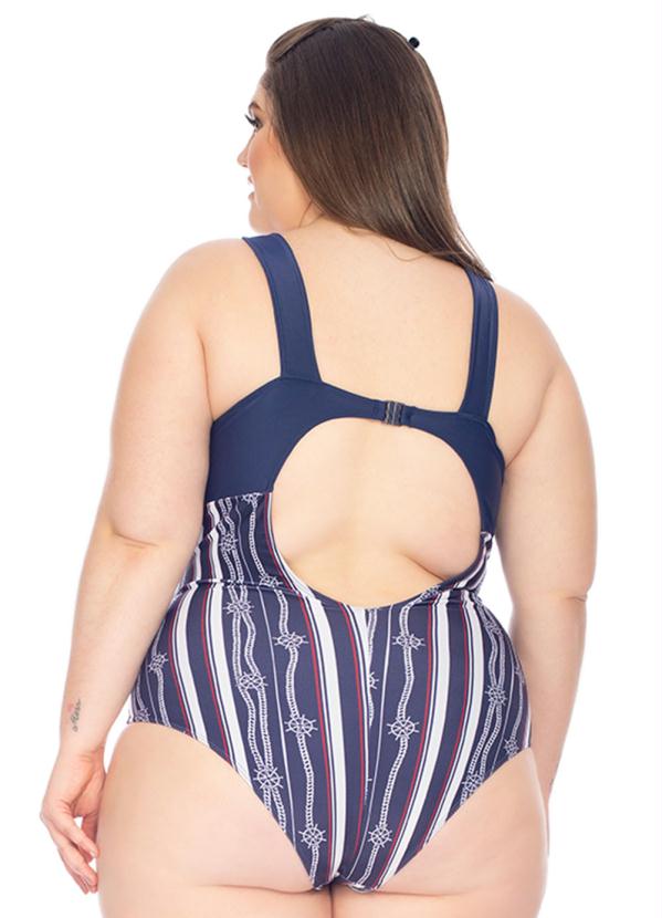 

Maiô Regulagem com Bojo Plus Size Azul