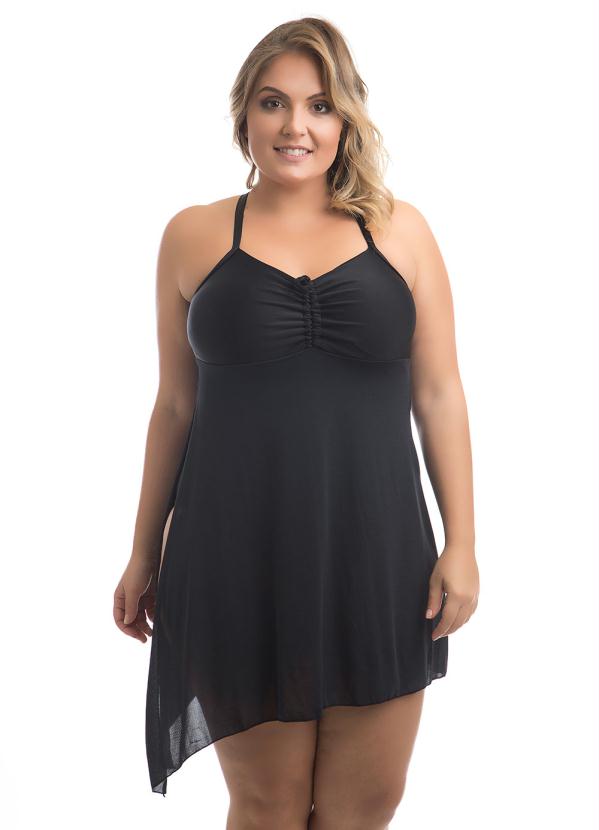 

Maiô Vestido com Bojo Plus Size Preto