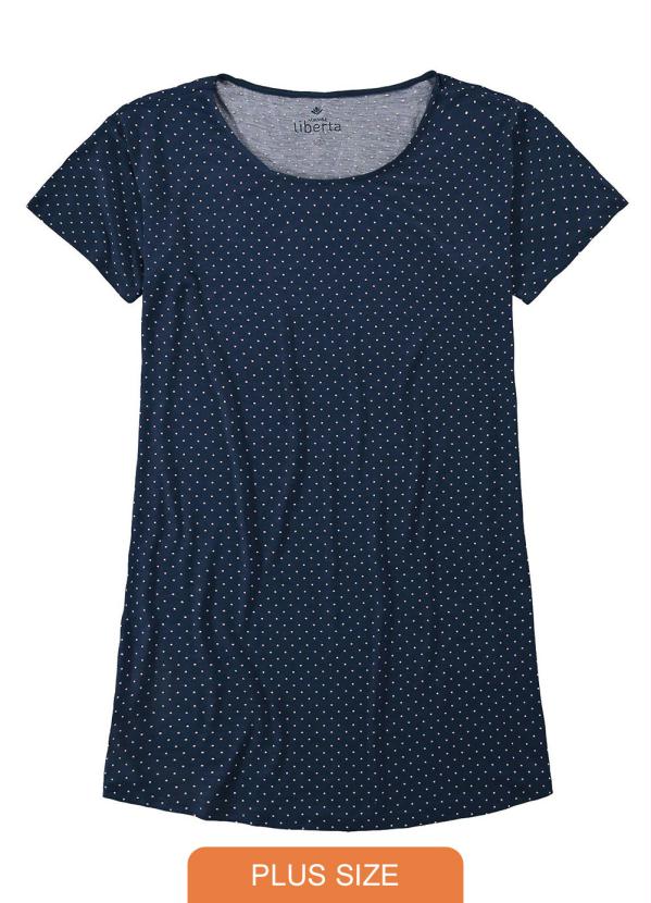 

Camisola Azul Marinho Plus Size Poá