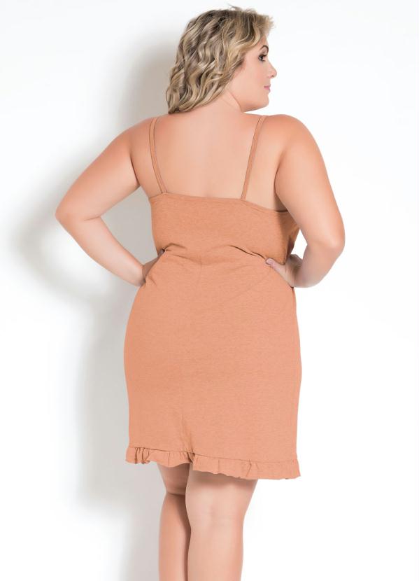 

Camisola Plus Size Salmão com Babado, Laranja