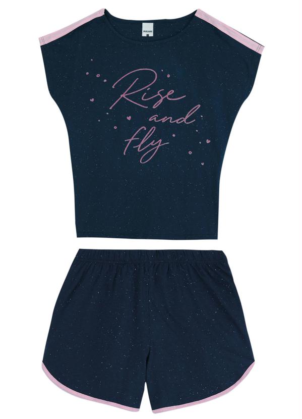 

Pijama Azul Marinho Feminino Rise And Fly