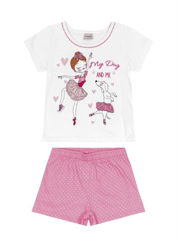 

Pijama Infantil Bailarina Branco