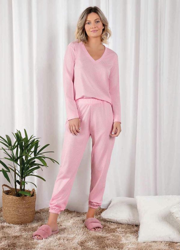 

Pijama Longo Poá Rosa