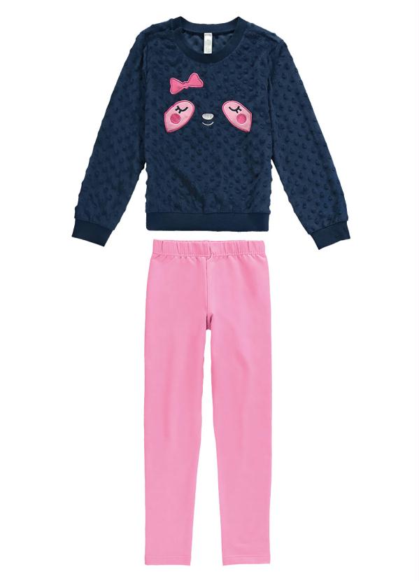 

Pijama Azul Marinho Infantil Pelúcia & Moletom