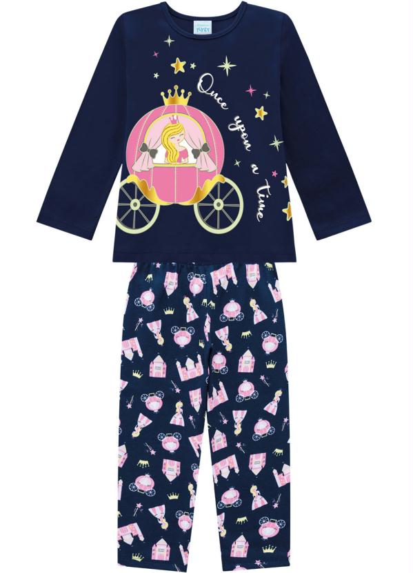 

Pijama Infantil Feminino Marinho, Azul