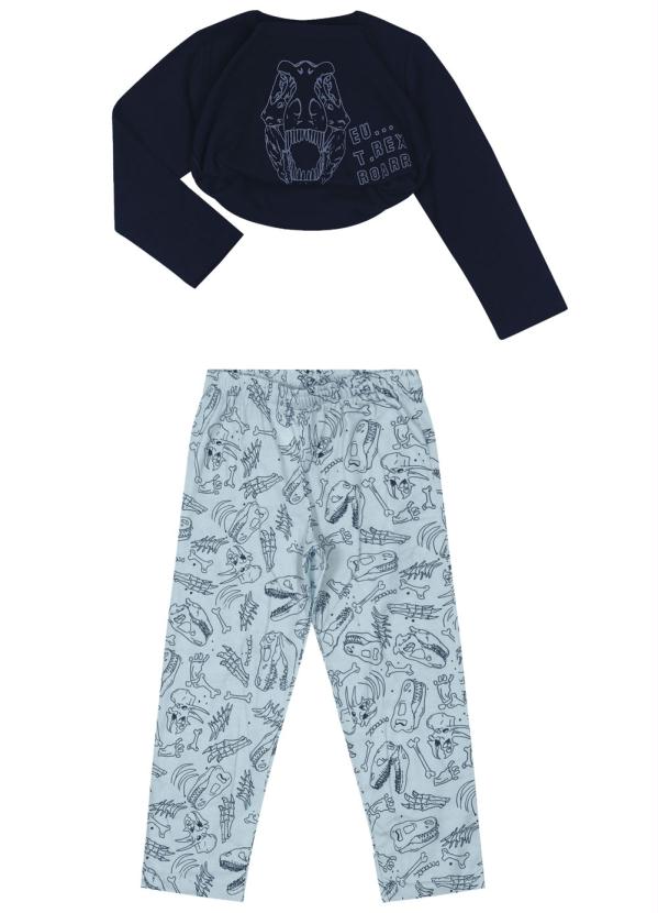 

Pijama Infantil Masculino Dino Azul