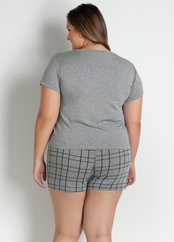 

Pijama Plus Size em Viscose Mescla e Marinho, Cinza