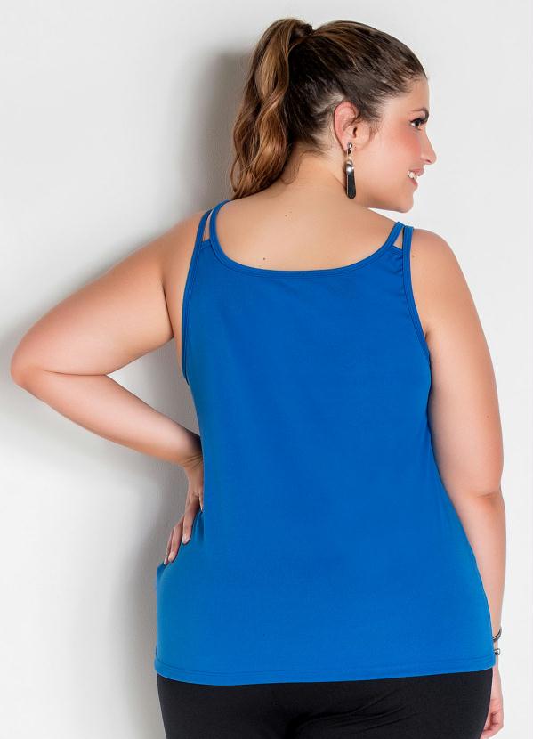 

Blusa de Alças Duplas Royal Plus Size, Azul