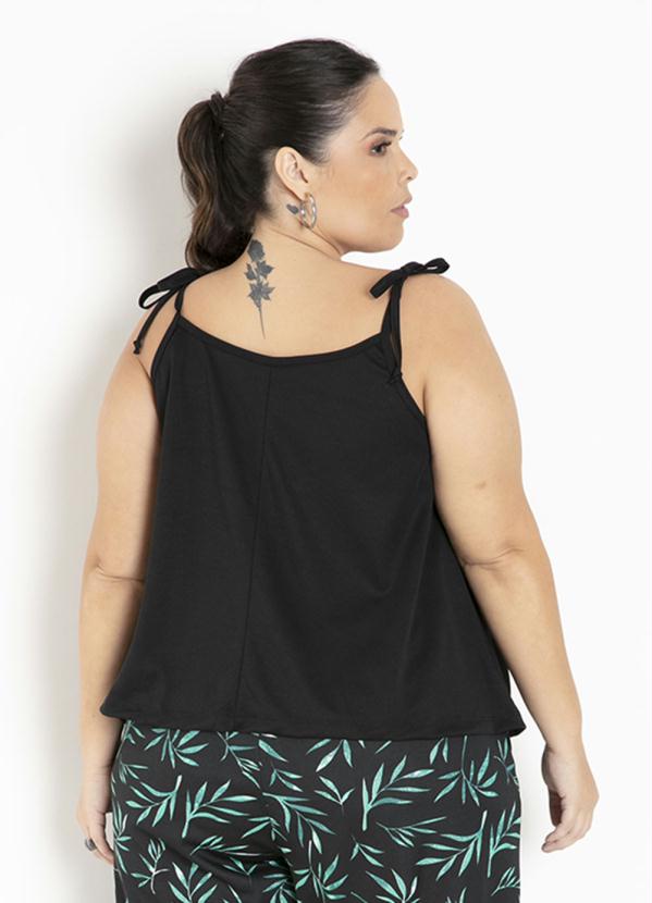 

Blusa Preta com Alças para Amarrar Plus Size, Preto