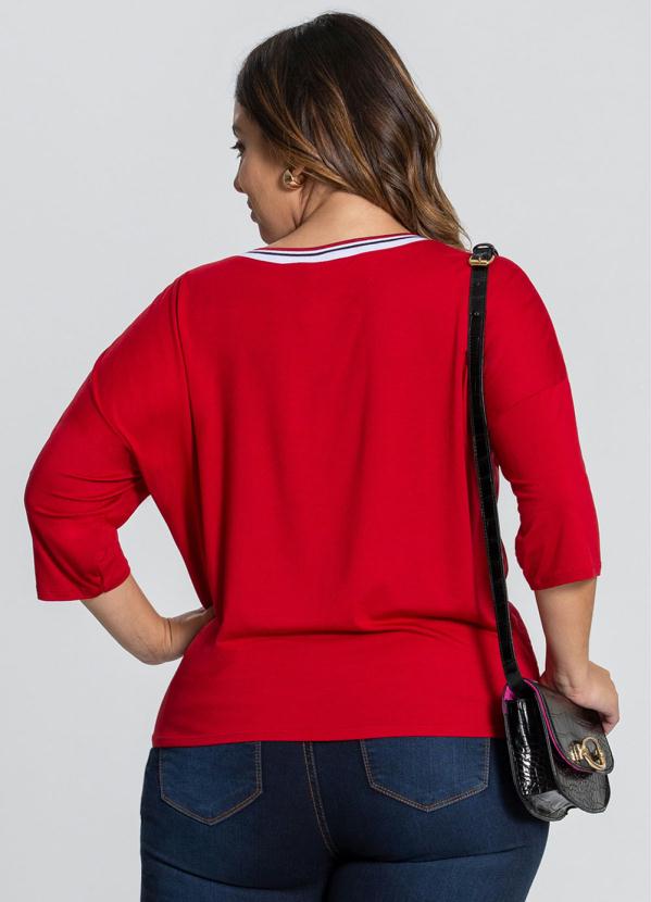 

Blusa .Viscose C/Ela/ T.Rayon Vermelho