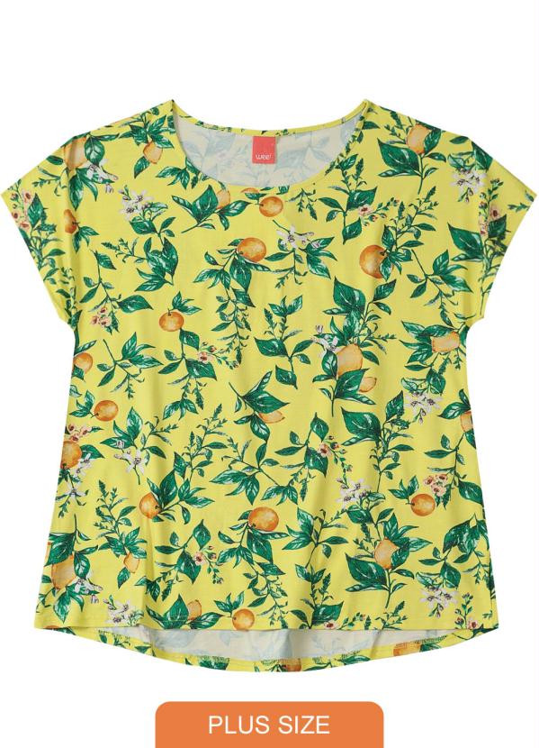 

Blusa Amarela Mullet Estampada, Amarelo