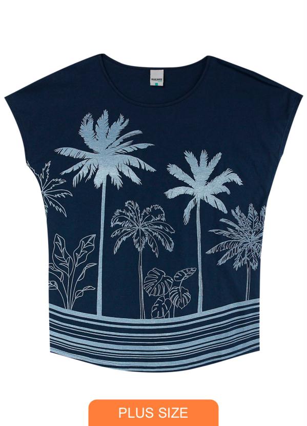 

Blusa Azul Marinho Coqueiros Plus