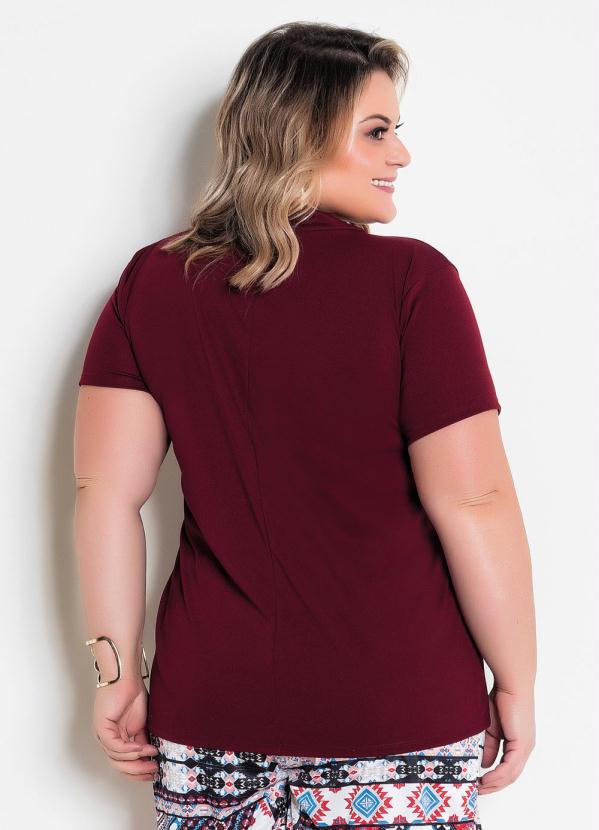 

Blusa Bordô Plus Size com Gola Laço, Vermelho