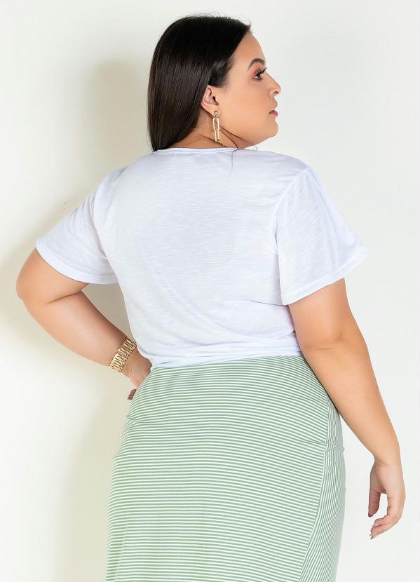 

Blusa Branca com Botões Plus Size, Branco