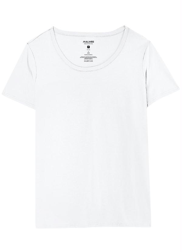 

Blusa Branca Tradicional em Malha Plus, Branco