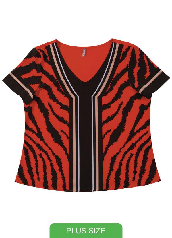 

Blusa com Estampa Animal Print Laranja