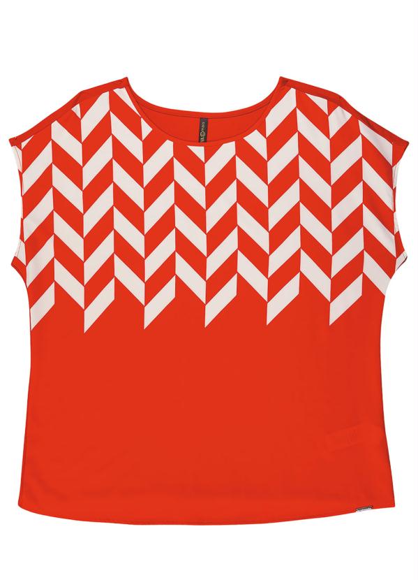 

Blusa com Estampa Geométrica Laranja