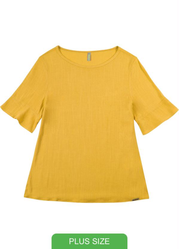 

Blusa com Manga Curta Diferenciada Amarelo