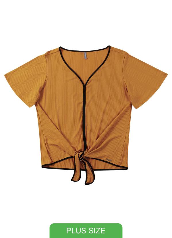 

Blusa Decote V com Amarração Amarelo