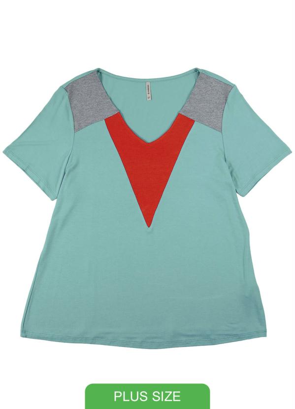 

Blusa  Malha de Viscose com Recorte Azul