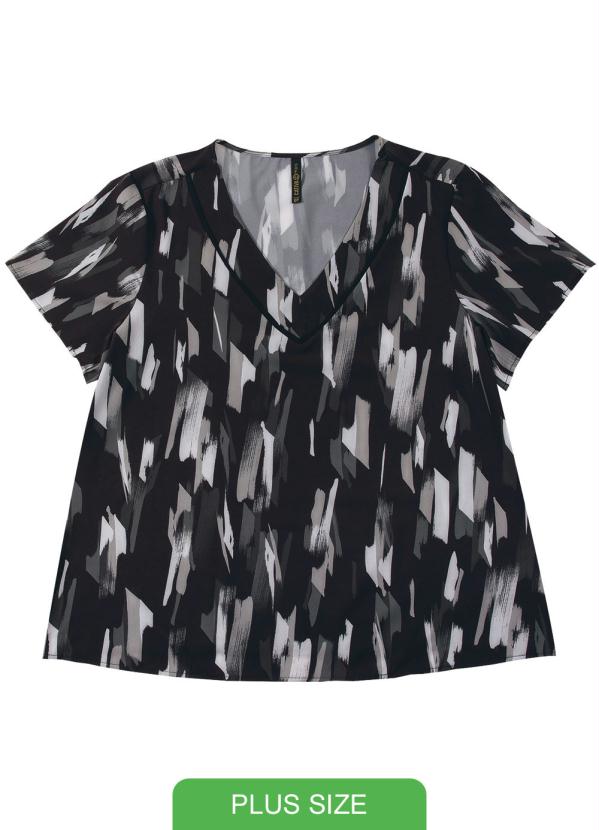 

Blusa em Tecido Estampada Preto