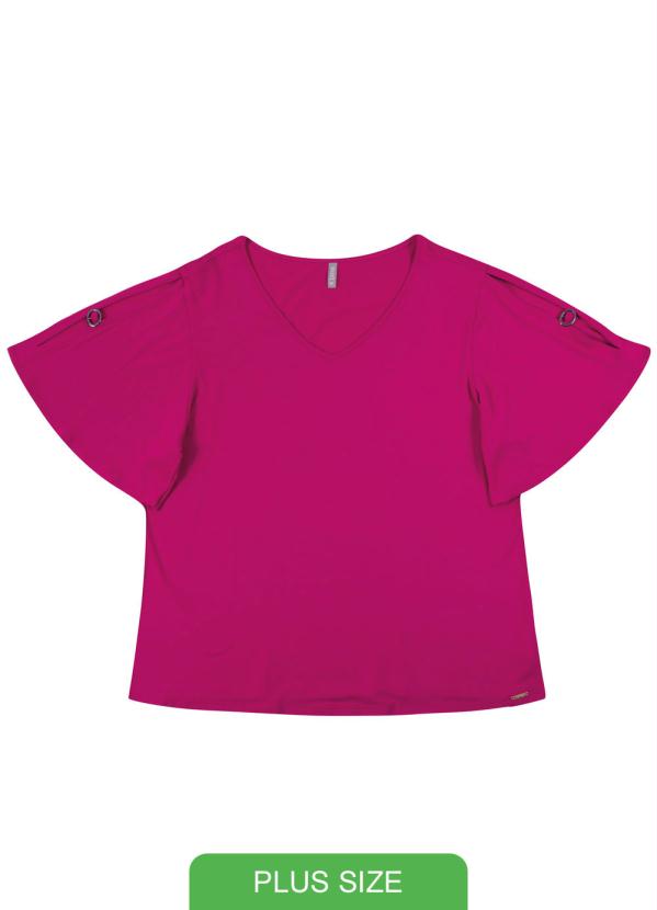 

Blusa  Viscose com Manga Fluída Rosa