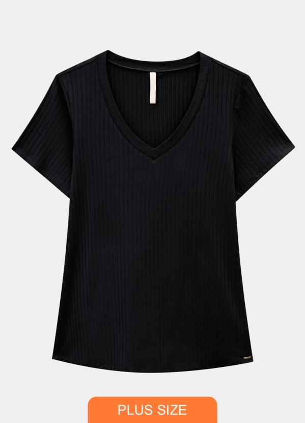 

Blusa Malha Canelado Tracy Preto