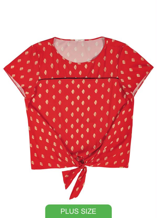 

Blusa Manga Curta com Amarração Vermelho