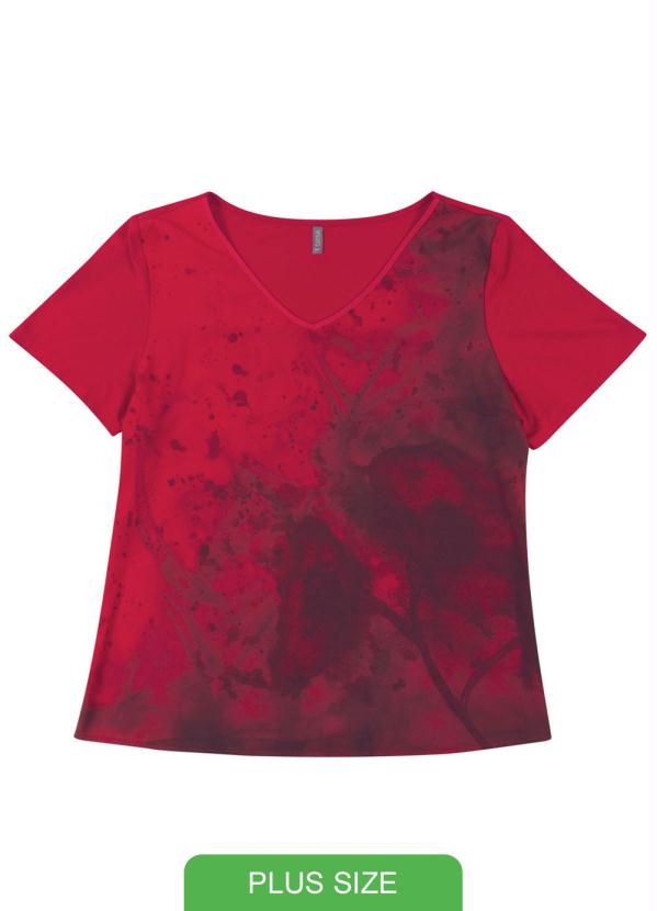 

Blusa Manga Curta com Decote V Vermelho