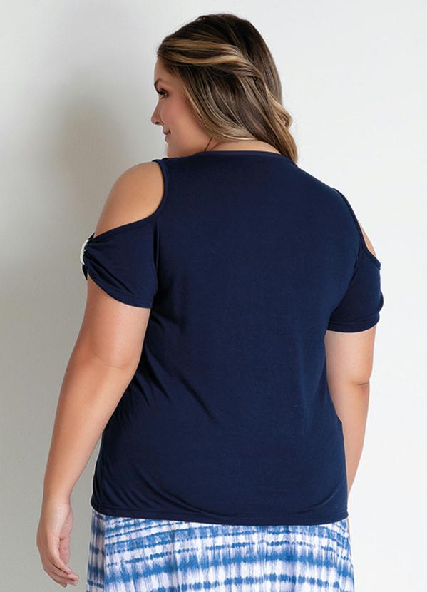 

Blusa Marinho com Ombros Vazados Plus Size, Azul