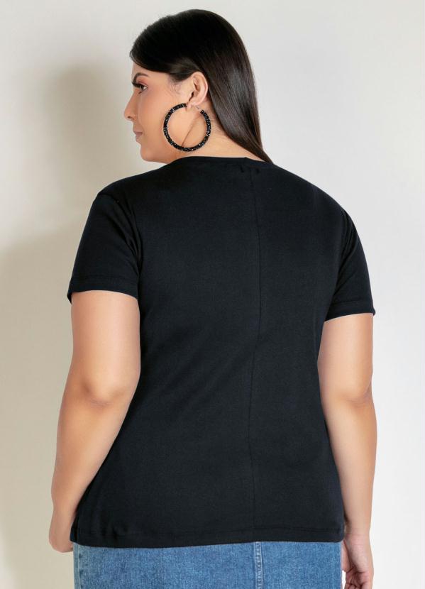 

Blusa Preta com Estampa Neon Plus Size, Preto