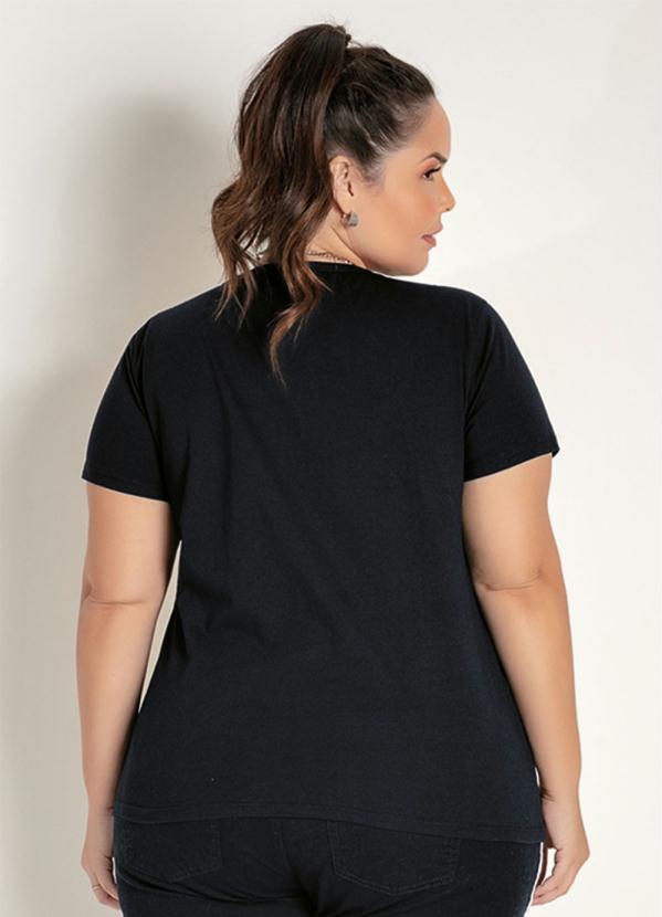 

Blusa Preta e Mostarda com Recortes Plus Size, Preto