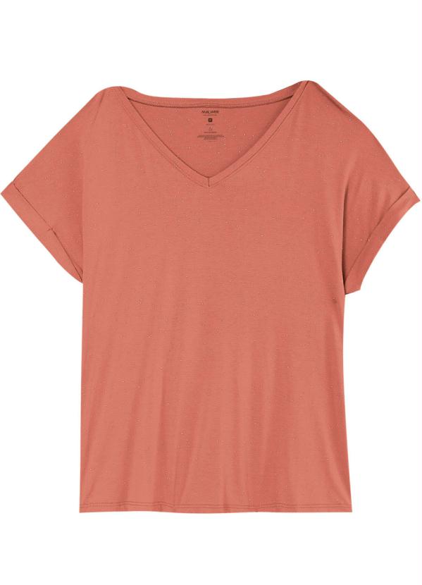 

Blusa Rosê Botonê com Decote V Plus, Rosa