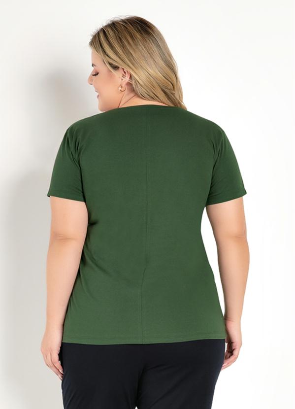 

Blusa Verde com Estampa na Frente Plus Size