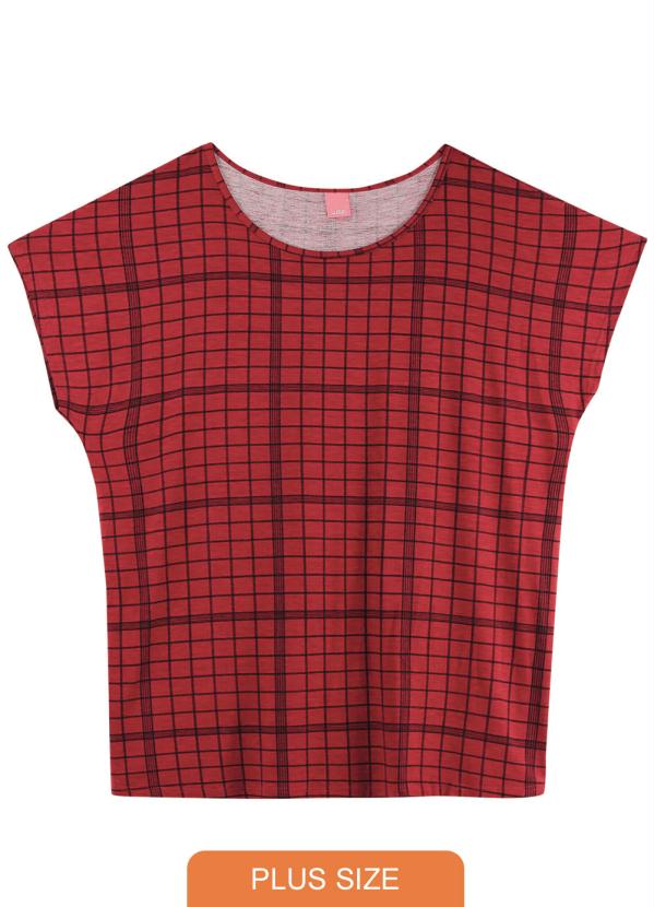 

Blusa Vermelha Tradicional Xadrez, Vermelho