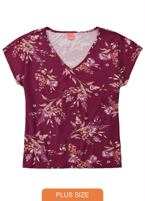 

Blusa Vinho Floral Conforto, Roxo