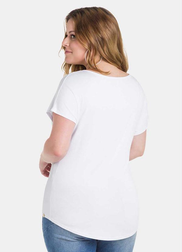 

Blusa Viscose Elastano Costas Alongada Branco