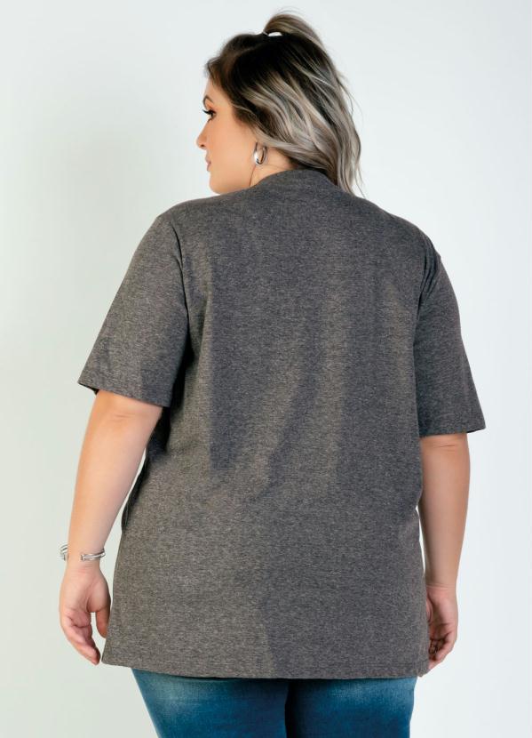 

Camiseta Unissex Plus Size Mescla, Cinza