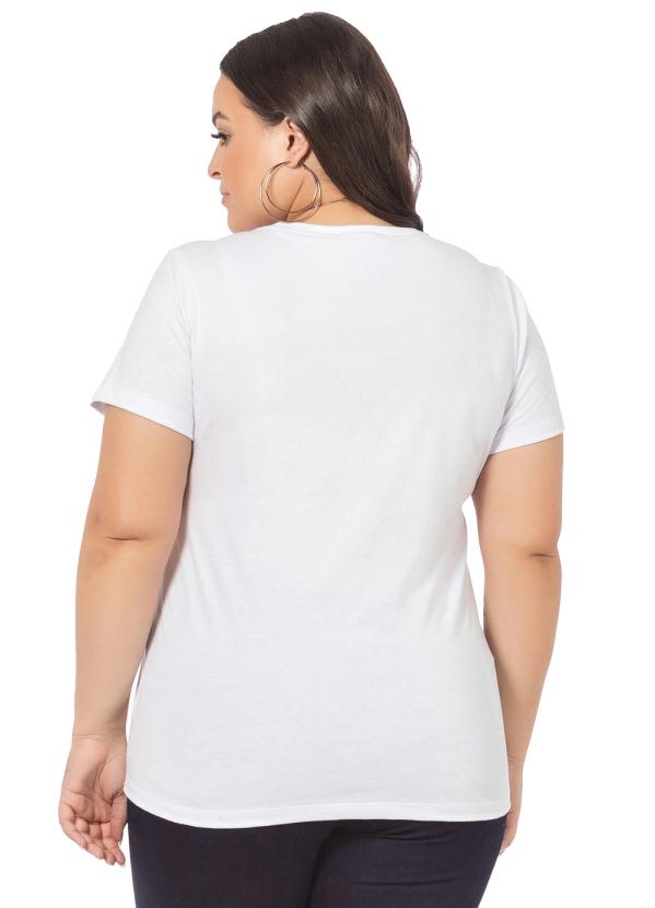 

T-Shirt Feminina com Estampa de Bocas Branco