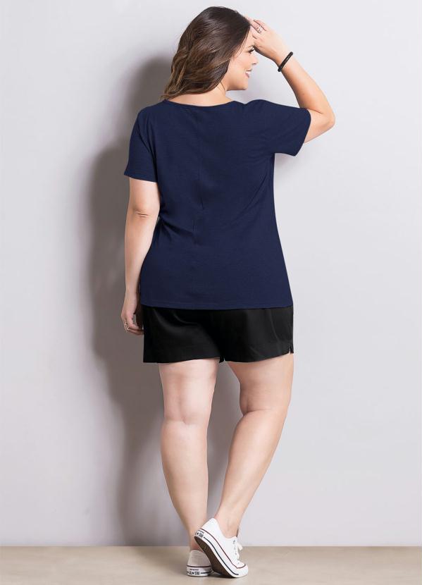 

T-Shirt Marguerite Marinho Plus Size, Azul