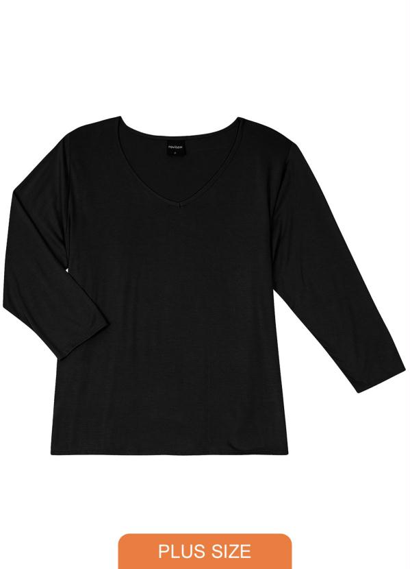 

Blusa Feminina Básica Manga 7/8 Preto