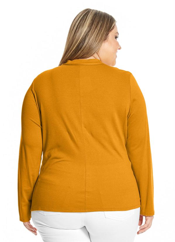 

Blusa Feminina Detalhe Decote Amarelo