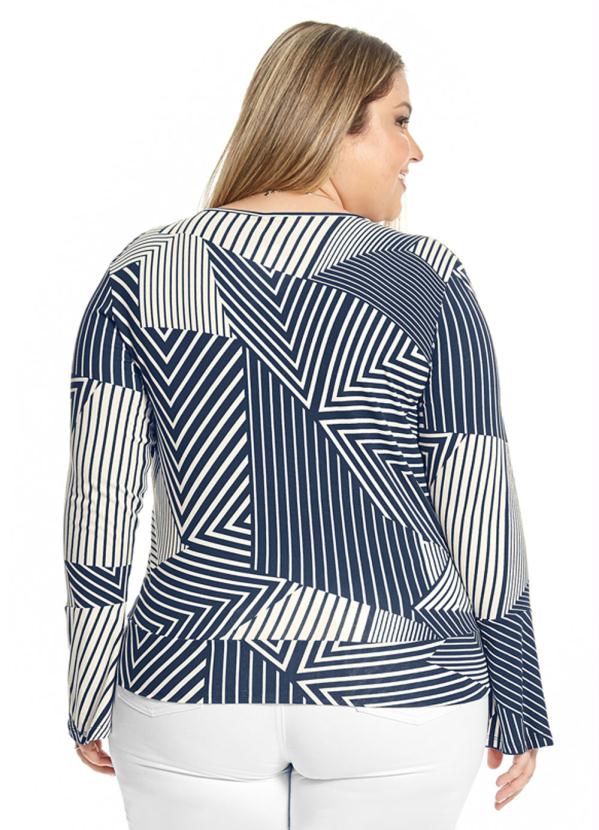 

Blusa Feminina Estampa Geométrica Azul