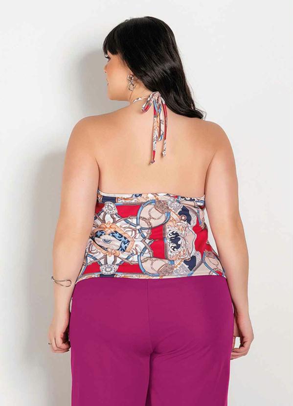 

Blusa Frente Única Lenço Bege Plus Size