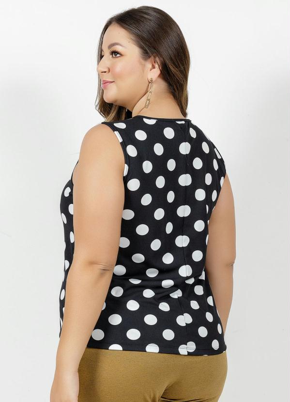 

Blusa Plus Size com Amarração no Decote Floral, Preto