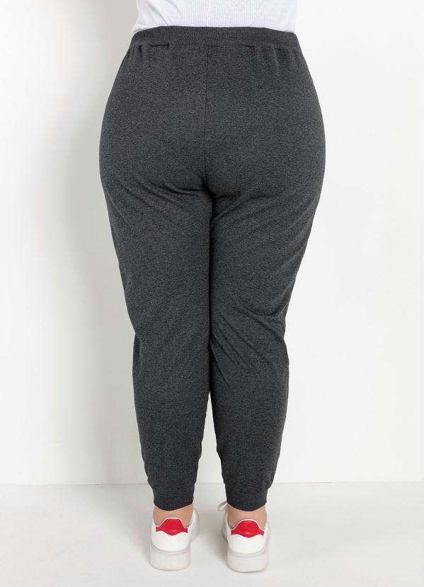 

Calça Mescla Chumbo com Elástico Plus Size, Cinza