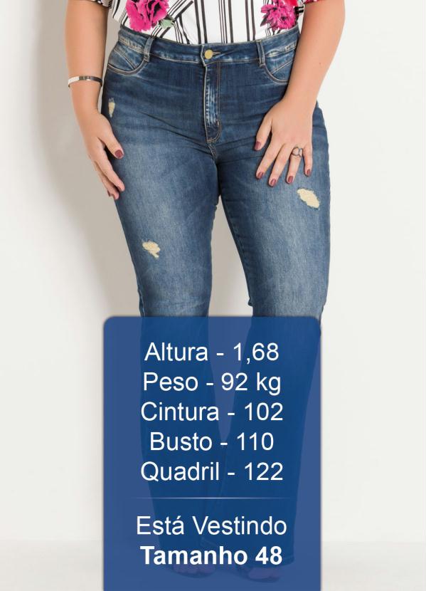 

Calça Jeans Flare Sawary com Puídos, Azul