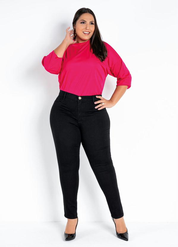 

Calça Preta Cigarrete Justa Plus Size Sawary, Preto