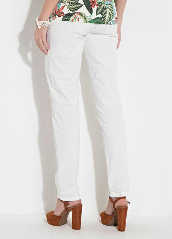 

Calça Quintess Off-White com Faixa na Cintura, Branco